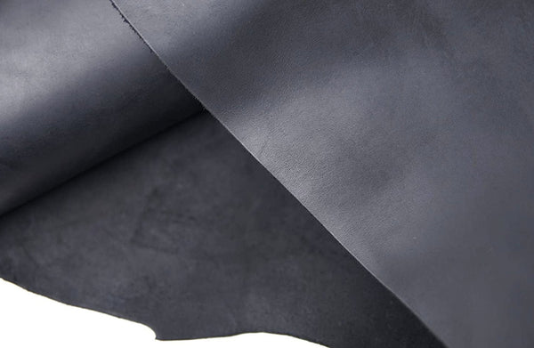 5-6 oz. (2-2.4mm) Full Grain Leather Cowhide | 24"×24" Black Charcoal