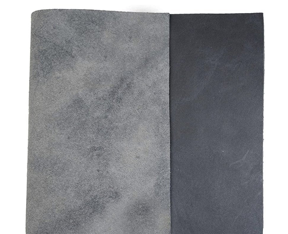 5-6 oz. (2-2.4mm) Full Grain Leather Cowhide | 24"×24" Black Charcoal