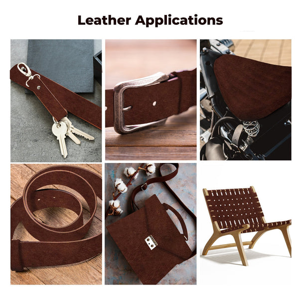 ELW Latigo Leather 5-6 oz. (2-2.4mm) Straps, Belts, Strips 72" Length Full Grain Leather Cowhide DIY Arts & Craft Projects, Clothing, Jewelry, Wrapping