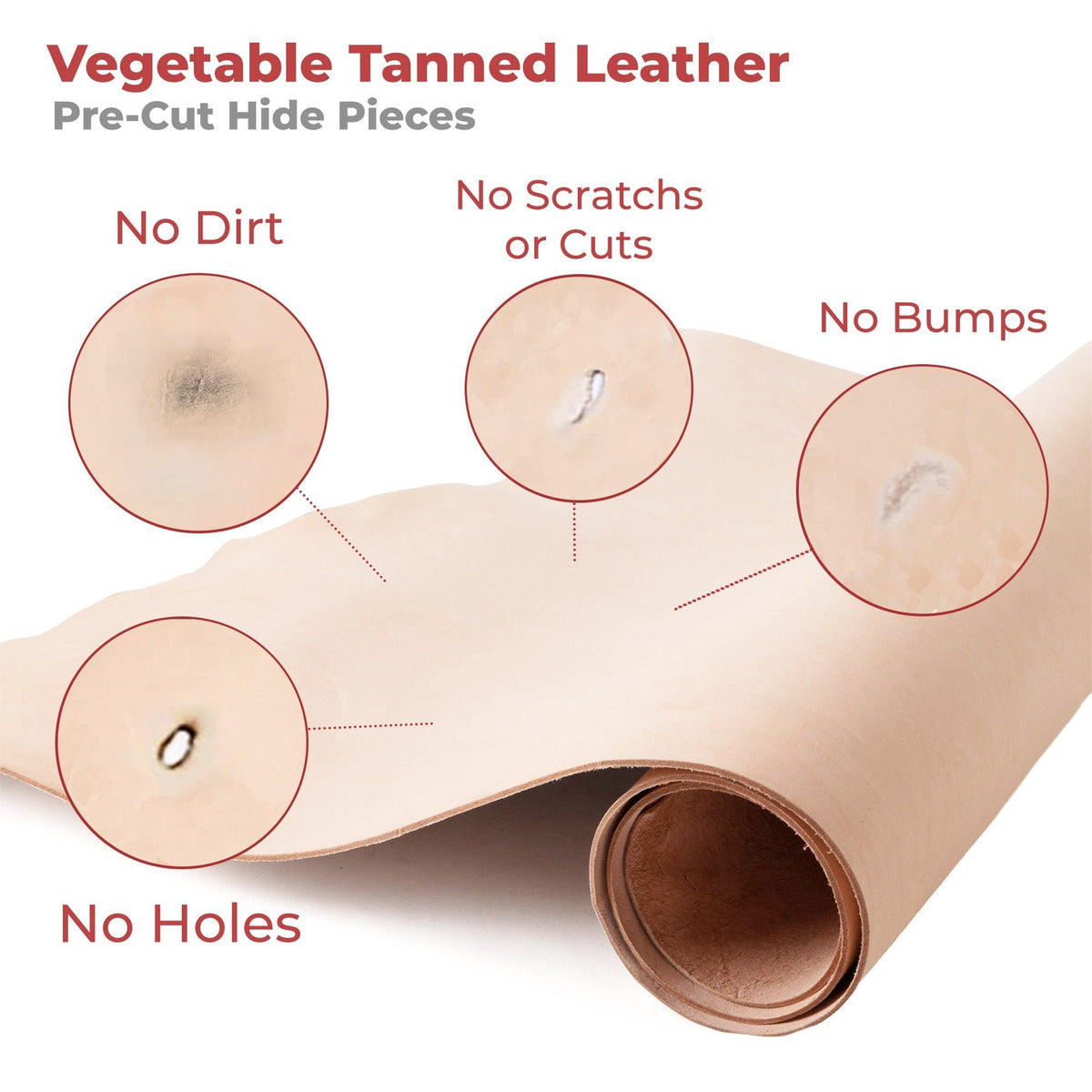 ELW Full Grain Cowhide Leather 4-5 oz [1.6-2mm] Thickness in Pre-Cut - AB Grade Hide Vegetable Tanned Leather Using for Tooling, Carving, Molding, Dyeing Material for Craft, Hobby, Workshop