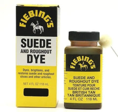 Fiebing's Black Suede Dye (4 oz) - Recolor, Brighten & Restore Suede & Roughout Leather Shoes, Furniture, Purse - Includes Wool Dauber for Easy Application - Flexible When Dry, Won't Crack or Peel