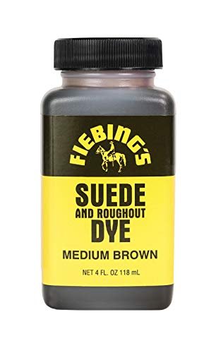 Fiebing's Black Suede Dye (4 oz) - Recolor, Brighten & Restore Suede & Roughout Leather Shoes, Furniture, Purse - Includes Wool Dauber for Easy Application - Flexible When Dry, Won't Crack or Peel