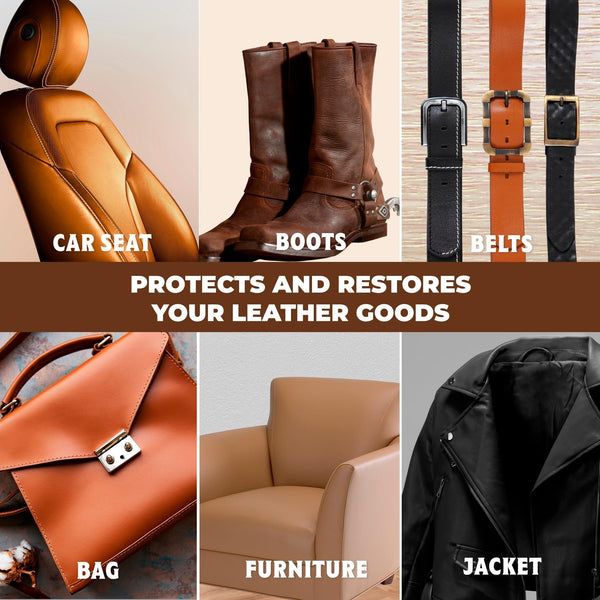 Leather Conditioner - All Natural Non Toxic Ingredients -  European Leather Care - Made in USA