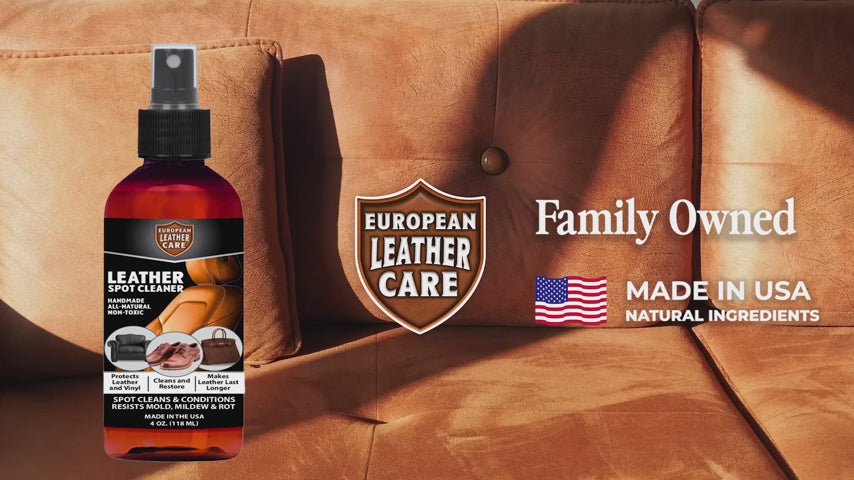 Leather Spot Cleaner  - All Natural Ingredient - European Leather Care - Made in USA