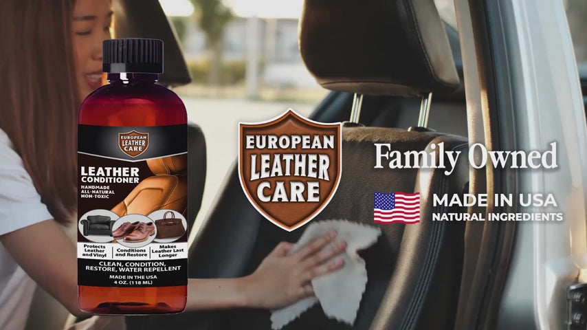 Leather Conditioner - All Natural Non Toxic Ingredients -  European Leather Care - Made in USA