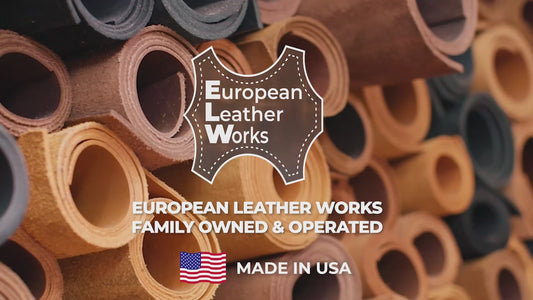 ELW 5-6 oz (2-2.4mm) Full Grain Leather Craft Sets of 2-4 Pieces in Sizes from 6" to 24"with Cord Braiding String 36" included, Oil Tanned Real Cowhide for Tooling, Carving, Craft, Repair, Knife Sheaths