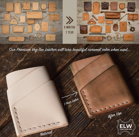 ELW Veg Tan Full Grain Tooling Leather 3/4 oz to 13/15 oz (1mm-6mm) Weight Pre-Cut Squares 6" to 48" Leathercraft, Stamping, Engraving, Molding, Dyeing - elwshop.com