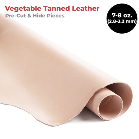 ELW Tooling Leather Vegetable Tanned Full Grain Leather 7-8 oz.(3.2 mm) Pre-Cut Square Cowhide Full Grain Leathercraft for Holsters Knife Sheaths Coasters Molding Emboss Stamp Cases - elwshop.com