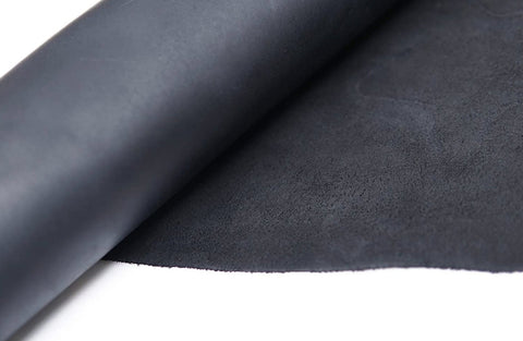 ELW 4-6 FT Oil Tanned Black Leather 9-10 oz (3.6-4mm) Thickness Pre-Cut Cowhide Full Grain Leather for Tooling, Holsters, Knife Sheaf, Carving, Embossing, Stamping - elwshop.com