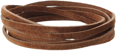 Realeather Suede Lace Spool 1/8" X 25 Yards - Cowhide - Medium Brown Color - elwshop.com