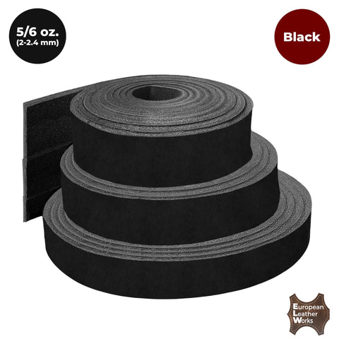 Black 5/6 oz. (2mm) Tooling Leather Belt/Strip/Straps 1/2"-4" Wide, 84" Length, Natural Cowhide Leathercraft Projects - elwshop.com