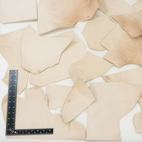 ELW 2 LB Vegetable Tan Tooling Natural Cowhide Leather Scraps Lightweight 3-6 oz. (1-2.4mm) Mixed Bag, Thick Tooling Leather, Leathercraft, Crafting Leather! - elwshop.com