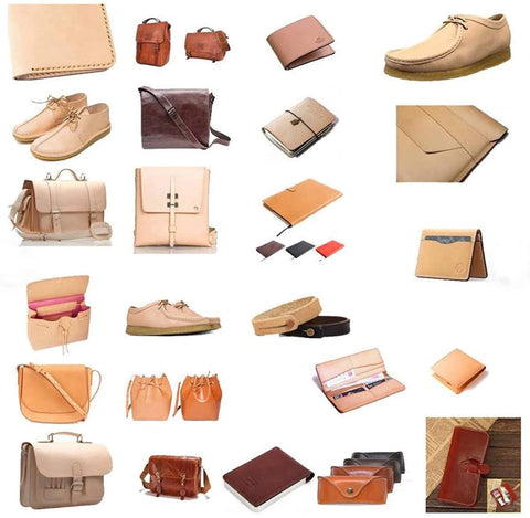 ELW Veg Tanned Leather Shoulder & Sides 8/9 oz. (3.2-3.6mm) Natural Full Grain Leather Tooling Craft Repair Projects Various Sizes - elwshop.com